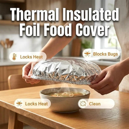 2 Packs (60 Pcs) Aluminum Foil Food Covers | Covers For Bowls & Dishes Storage For Kitchen
