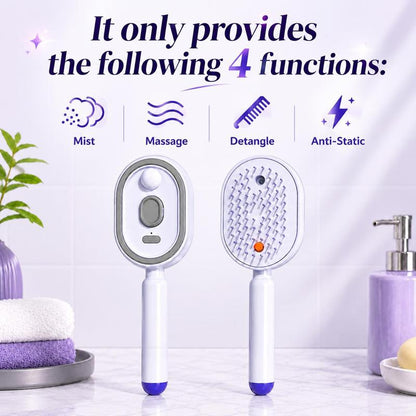 Electric Spray Air Cushion Massage Comb with Self-Cleaning, Anti-Tangle, Anti-Static