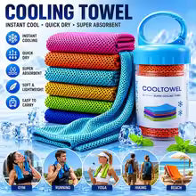 Instant Cooling Towel with Bottle – Gym, Sports & Yoga