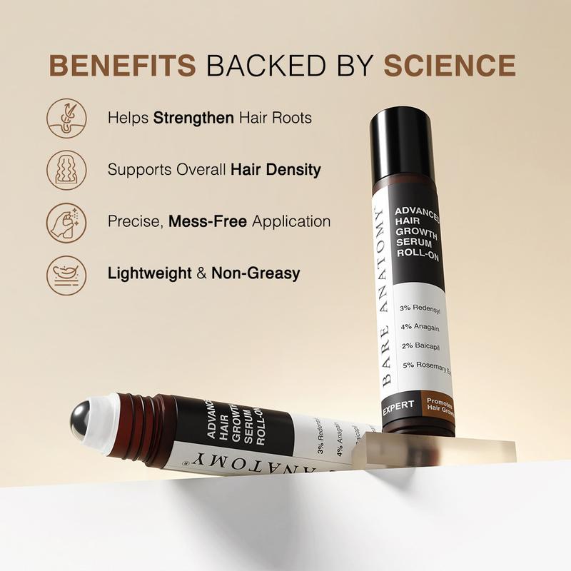 Advanced Hair Growth Serum Roll-On with Redensyl, Rosemary, Rice Water -25 ml
