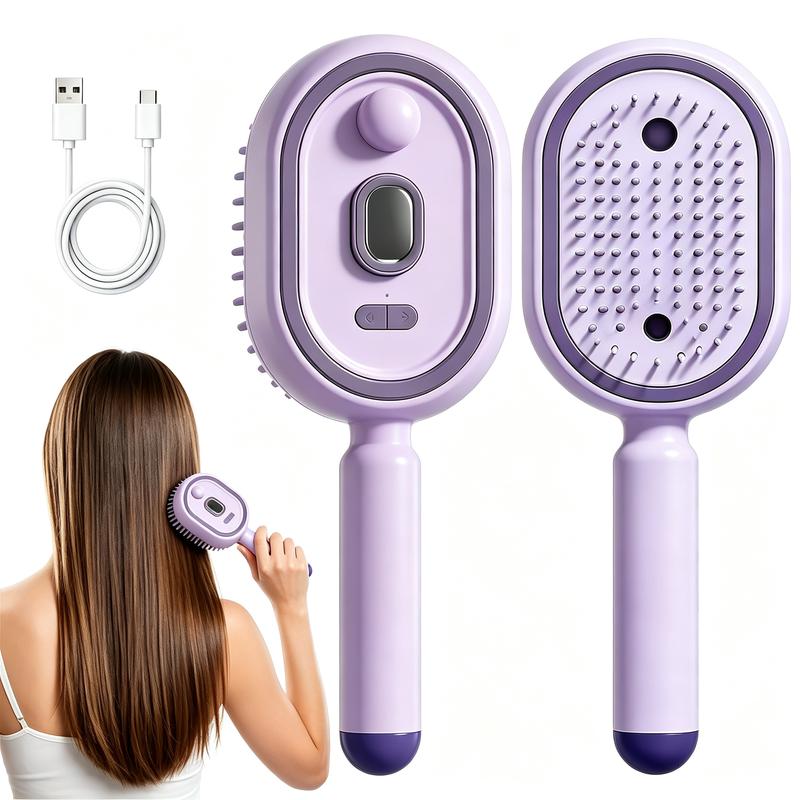 Electric Spray Air Cushion Massage Comb with Self-Cleaning, Anti-Tangle, Anti-Static