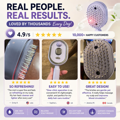 Electric Spray Air Cushion Massage Comb with Self-Cleaning, Anti-Tangle, Anti-Static
